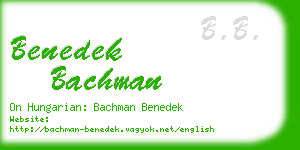 benedek bachman business card